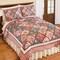 Collections Etc Kamila Floral Patchwork Trellis Design Scalloped Edge Quilt